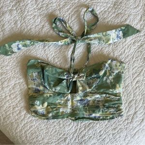 ABERCROMBIE Floral Halter Tube Top (Size: Small)